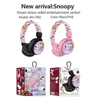 Casque Bluetooth supra-auriculaire mignon à motif dessin animé avec strass, écouteurs sans fil pour enfants, casque pliable à son stéréo