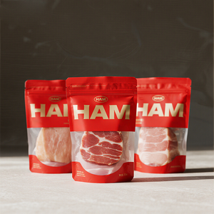 Sachet sous vide en plastique imprimé personnalisé, scellage sur 3 côtés, emballage alimentaire, sac scellé à l'arrière, pour fruits de mer, viande congelée, boulettes, emballage de jambon - Product Image 3