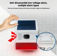 Sistem Alarm Keamanan Sensor Gerak 433MHz WiFi High-DB ABS Tenaga Surya Sirene Strobo Rumah GSM Portabel IP65 Tahan Air 100m