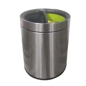 Eco-friendly <b>Double</b>-Layer Stainless Steel Trash <b>Bin</b> Open Top Modern Hotel Home Use Bathroom Guest Room Living Room Waste <b>Bins</b> - Product Image 2