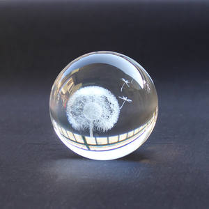 ลูกแก้วคริสตัลใสขนาด 80 มม. พร้อมฐานโลหะ สลักเลเซอร์ 3 มิติ สำหรับของขวัญทางธุรกิจและของตกแต่งบ้าน (OEM/ODM) - Product Image 2
