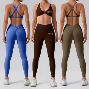 Sujetador deportivo de gran venta al por mayor, ropa de Yoga para Fitness, pantalones de Yoga para mujer, conjunto de gimnasio, más de, KW257