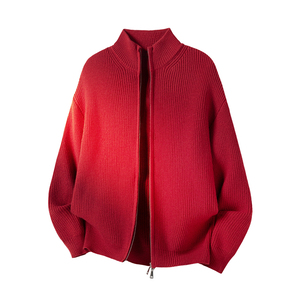 Sweat-shirt zippé pour homme de style coréen, col montant, tricot décontracté, couleur unie, de bonne qualité, pour le printemps et l'automne - Product Image 2