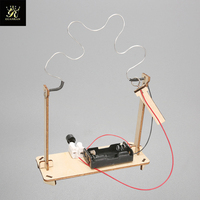 Jeu de défi amusant : Labyrinthe de fils électriques Cross Fire, kit scientifique, circuit imprimé en bois, jouets sensoriels éducatifs STEAM pour enfants