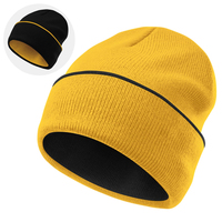 Gorro de Punto Acrílico Suave y Cálido de Invierno, Gorro de Punto Reversible con Logotipo Personalizado, Fabricante de Gorros