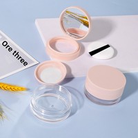 Prêt à expédier – Boîte d'échantillons de poudre libre 20g avec miroir et couvercle rabattable en maille élastique, emballage portable pour poudre fixante – En stock