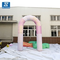 Arche gonflable rayée personnalisée pour la promotion de marque en extérieur, la publicité commerciale et la décoration d'entrée d'événements