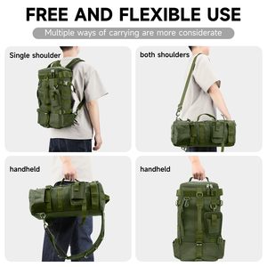 Sac à dos de pêche tactique multifonctionnel imperméable pour l'extérieur avec fermeture éclair, doublure en polyester, design portable, style tendance - Product Image 2