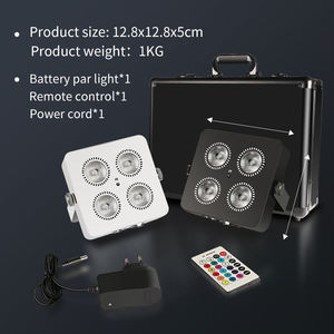 AICPOSE <span class=keywords><strong>luci</strong></span> ricaricabili 4x18w Rgbwa UV 6 in1 batteria Wireless <span class=keywords><strong>LED</strong></span> Flat Par Light - Product Image 3
