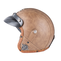 Doolrng — casque de moto en cuir, Vintage, quatre saisons, personnalité, 555, vente en gros, nouveauté 3/4