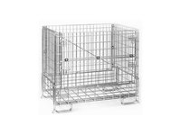 Conteneur de transport pliable en métal à mailles métalliques économique avec capacité de 1000 kg, roues de 4 à 6 pouces, personnalisable