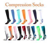 Chaussettes de compression montantes en nylon personnalisables avec logo, tendance 2026, pour hommes et femmes, course et sport, 15-20mmHg 20-30mmHg