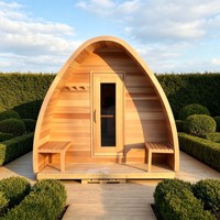 Sauna Exterior de Madera con Techo a Dos Aguas, Resistente a la Lluvia, con Opciones de Doble Estufa, Especificaciones Personalizadas, Sauna Exterior en Forma de A
