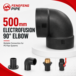 Codo de Electrofusión de HDPE de 500 mm, 90 Grados, Gran Diámetro, SDR11, Clase de Presión, Resistente a los Rayos UV y a Productos Químicos, para Suministro de Agua - Product Image 1