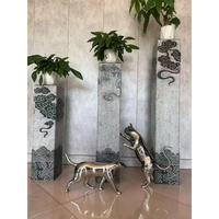 Artisanat d'art moderne, statue d'animal pour l'extérieur, décoration de paysage, ornements de jardin et de parc, sculpture en acier inoxydable
