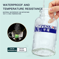 Étiquettes autocollantes personnalisées avec logo imprimé, écologiques, en PVC imperméable, avec estampage à chaud doré, transfert UV, réutilisables, durables, pour lunettes, aliments et boissons