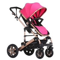 Poussette de luxe pliable de haute qualité 3 en 1 avec cadre en aluminium Logo OEM personnalisable Acheter à bas prix de Chine