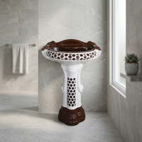 Designer noir lavabo sur pied complet dauphin zèbre Vitrosa Lavabo ensemble d'évier Style Sterling Inde prix de gros