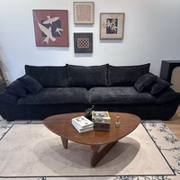 Ensemble de meubles de salon moderne italien en tissu ultra-profond, style simple, modulaire, canapé-lit en tissu velours, modèle voile