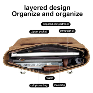 J.M.D nuovo arrivo spalla Unisex Business Laptop <span class=keywords><strong>avvocato</strong></span> uomo tasca grande forma personalizzata slip in pelle pieno fiore - Product Image 5
