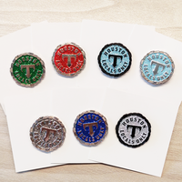 Épinglette personnalisable en métal plaqué or 45 mm avec logo mignon motif lune, émail dur, sérigraphie, style animalier, objet de collection artistique