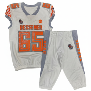 ต่อสู้ชุดอเมริกันฟุตบอลเย็บตะเข็บผ้าทวิลโครเมี่ยมสีส้มเงาและของเหลวชุดฟอร์มอเมริกันฟุตบอล - Product Image 1