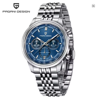 PAGANI DESIGN PD1827 Nouvelle montre à quartz pour homme de 41 mm, mouvement japonais TMI VK63, bracelet vintage à cinq maillons, étanche, lumineuse, Reloj Hombre