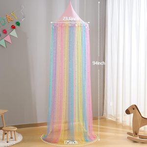 Arcobaleno letto a baldacchino lucente per bambini principessa cupola rotonda <span class=keywords><strong>tenda</strong></span> per bambini culla baldacchino gioco <span class=keywords><strong>tenda</strong></span> per ragazze - Product Image 5