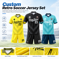 Ensemble de maillots de football rétro personnalisés, uniformes de football vintage sublimés avec shorts, expédition en 5 jours, vêtements de match à séchage rapide, OEM