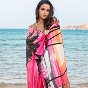 Telo da mare in microfibra Double face rosa tramonto ad asciugatura rapida e morbido assorbente senza sabbia per nuotare con un Design sottile al mare - Product Image 2