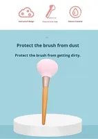 Pinceau de maquillage personnalisé en forme de cœur pour blush et fond de teint, avec manche en métal imitation bois et capuchon anti-poussière pour le voyage