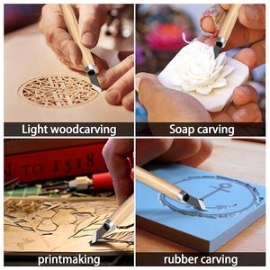 Woodworking Wood <strong>Carving</strong> Tools Set of 12 Chisels <strong>Gouges</strong> and Woodworking Chisel Set Razor Sharp Steel Blades - Product Image 6