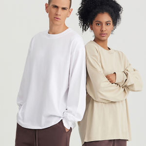 <span class=keywords><strong>Camiseta</strong></span> deportiva lisa de punto transpirable con cuello redondo de algodón 100% para <span class=keywords><strong>hombre</strong></span>, <span class=keywords><strong>camiseta</strong></span> de talla grande con estampado a cuadros de piedra, manga larga, logotipo informal, deportes de isla - Product Image 2