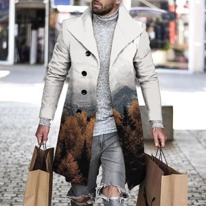 Nuovo Arrivo: Cappotto <span class=keywords><strong>Trench</strong></span> da Uomo Monopetto a Quadri, Lunghezza Media, Giacca Antivento per Uomo - Product Image 4