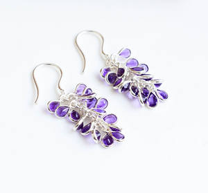 La Mejor Oferta, Pendientes de Plata de Ley 925 con Amatista en Cascada, Estilo Lujoso, para Mujer, Pendientes Modernos - Product Image 4