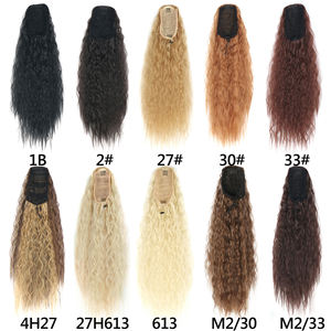 Venta al por mayor coletas sintéticas cordón trenzado Afro recto rizado niños envoltura alrededor del pelo extensiones <span class=keywords><strong>de</strong></span> cola <span class=keywords><strong>de</strong></span> caballo - Product Image 2