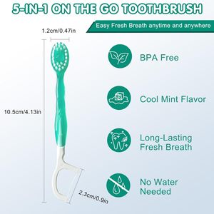 Cepillo de Dientes Portátil Mini de Cerdas Medianas de Nylon Pre-empastado Desechable para Adultos con Pasta Dental Integrada para Viajes - Product Image 4