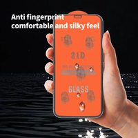 Verre trempé à colle intégrale 21D pour Apple iPhone 11 12 13 14 15 16 17 Pro Max Protection d'écran anti-traces de doigts