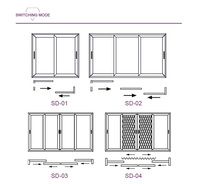 Fenêtres coulissantes horizontales de style américain moderne, cadre en alliage d'aluminium, finition anodisée, conception insonorisée pour les applications d'entrée