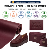 Cuir synthétique PU grain litchi imperméable écologique pour mocassins plateforme, matériaux SGS ISO EU POPs recyclés, OEM ODM MOQ100M