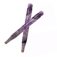 Stylo de massage en améthyste pour points d'acupuncture, outils de massage oculaire, points de réflexologie faciale pour la relaxation mentale