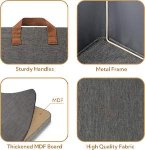 Organizador de Ropa Plegable de Tela con Asa y Diseño de Cajones para Jeans o Ropa, para Dormitorio o Sala de Estar - Product Image 3