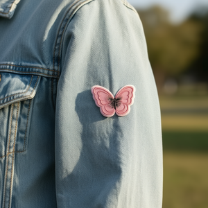 Applicazione a farfalla Ilan 5x4cm, toppa ricamata termoadesiva per decorazione di abbigliamento - Product Image 2