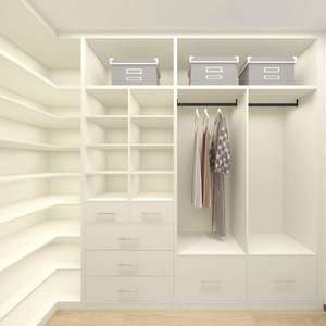 Diseño abierto Almacenamiento de madera Walk in Wardrobe Designs Custom Carcass Closet Set - Product Image 1