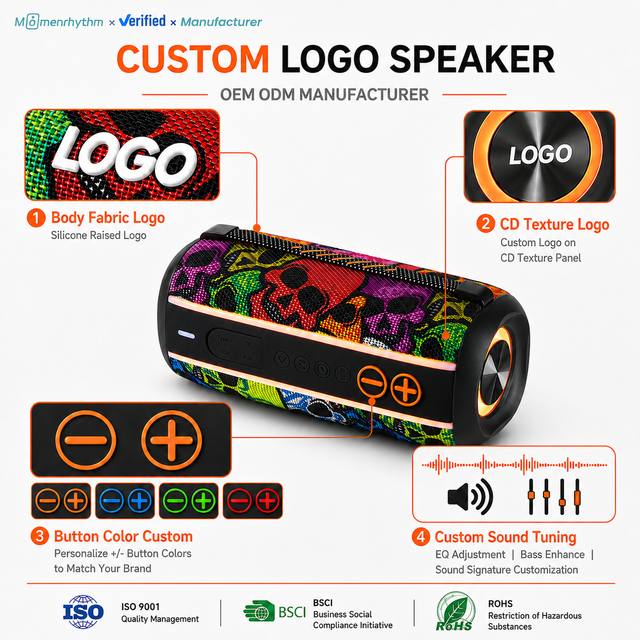 OEM Speaker Wireless Speaker HD Sound Outdoor Sport Portable Speaker Waterproof BT5.3 with RGB Light TWS for Home Party