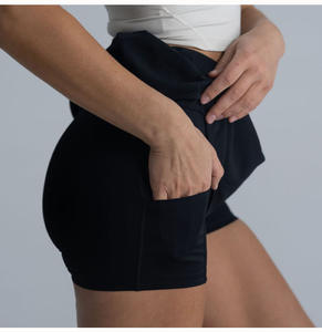 Gonna sportiva asimmetrica da donna con tasche, casual, rinfrescante, traspirante, leggera, a vita naturale, anti-trasparenza, tinta unita - Product Image 4