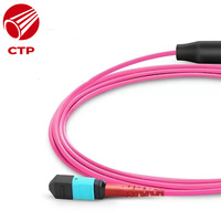 Câble de communication optique à fibre de verre de quartz MTP 24 fibres, cordon de brassage optique monomode OM4 personnalisé de 1m à 5m, câble de dérivation FTTH