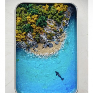 Kit de matériaux pour modèle artisanal de paysage marin miniature carré, paysage marin, micro-paysage, petits ornements - Product Image 4