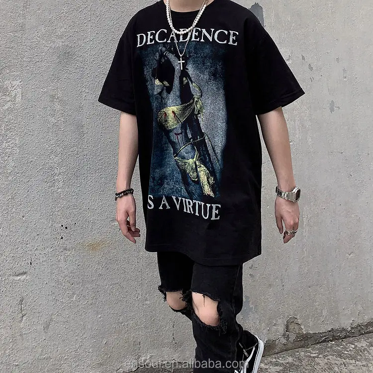 Bán Buôn Chất Lượng Cao T-Shirt Hip Hop 100% Cotton Kỹ Thuật Số Đồ Họa In Mens Tùy Chỉnh T Áo Sơ Mi Chất Lượng Cao