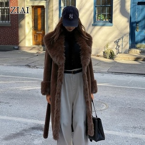 Nuovo <span class=keywords><strong>Cappotto</strong></span> in <span class=keywords><strong>Pelliccia</strong></span> da <span class=keywords><strong>Donna</strong></span> alla Moda Invernale Lungo e Caldo in Shearling di Alta Qualità - Product Image 5
